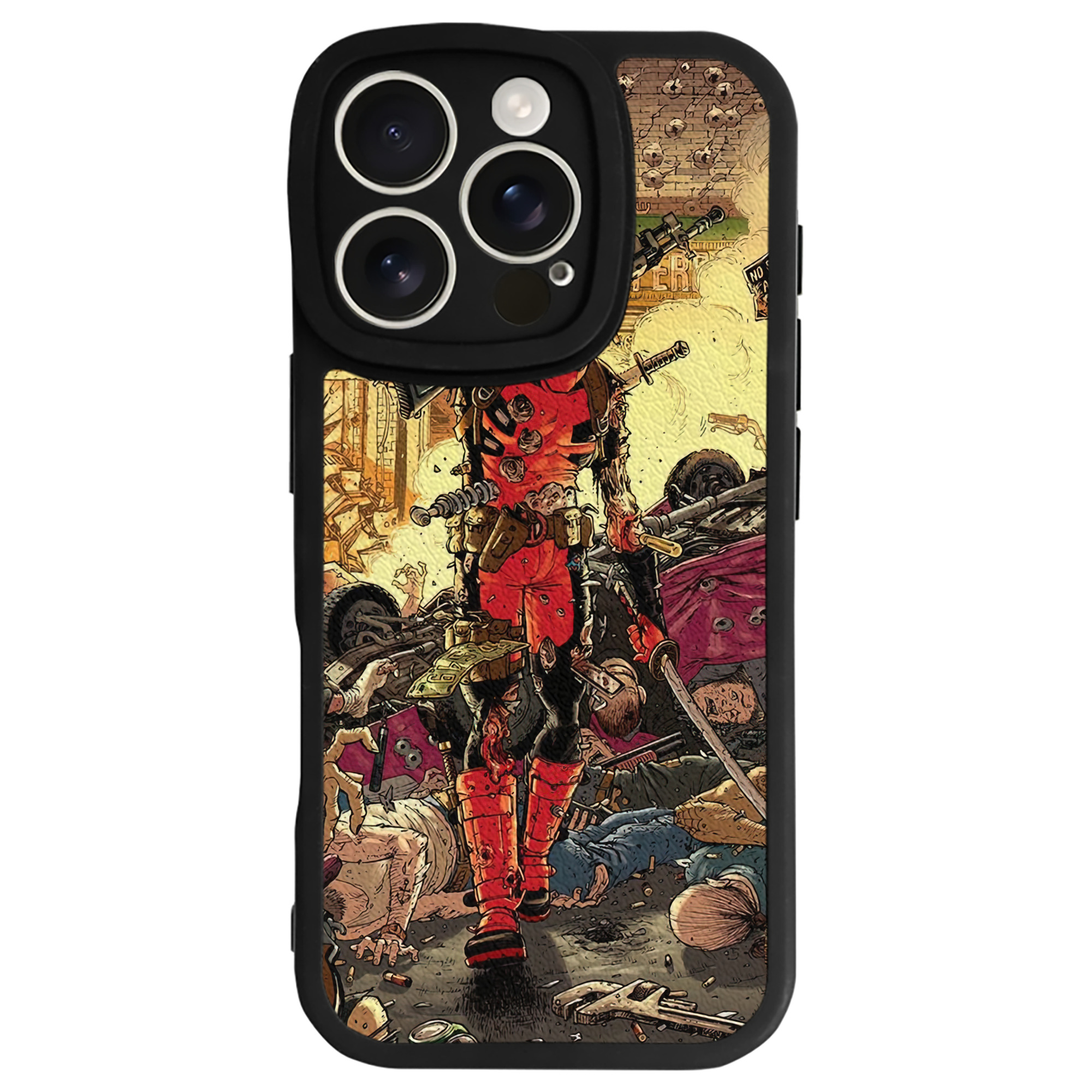 （画像用） Deadpool デッドプール 【iPhone 16シリーズ対応】シリコンスマホケース（レザー調） 材質：シリコン